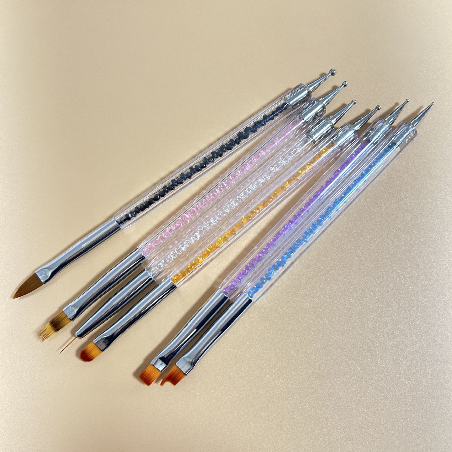 5/15pcs Nail Art Pen Double Head Silicone Flower Sculpting Pen Adjustable Glue Stick Embossing Pen Nail Art Brush Home Tool E0172