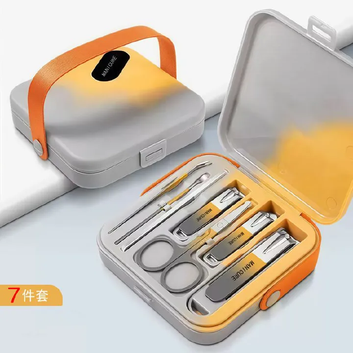 5/7/9PCS Nail Clippers Set with Glass Nail File Stainless Steel Nail Clippers Fingernail Clipper Cutter Manicure Set E0173