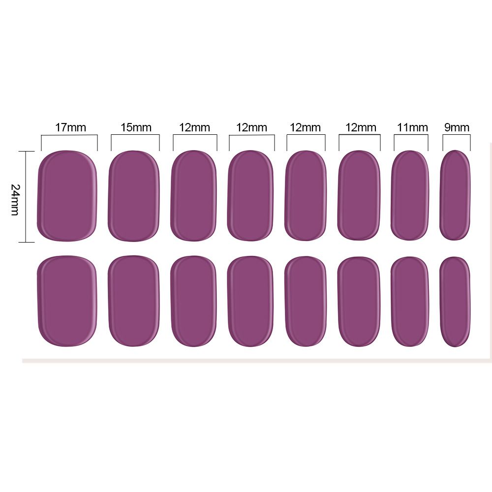 16Tips  Gel Nail Sticker Pure Color Semi-Cured Gel Nail Wrap Fashion Color Long Lasting Full Cover Waterproof Nail Gel Sticker Wraps Manicu E0110A