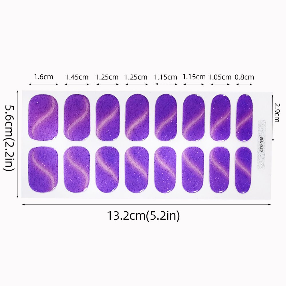 16Tips Semi-Cured Gel Nail Sticker Pure Color UV/LED Lamp Gel Nail Polish Wraps Long-Lasting Full Cover Gel Sticker Nail Decor E0111A