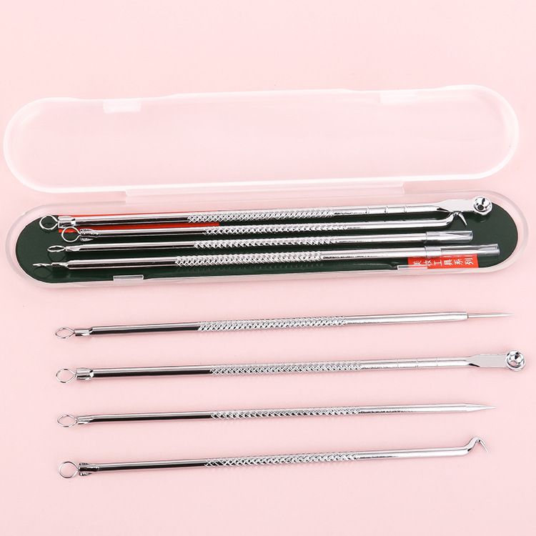 4PCS Blackhead Remover Acne Needle Tools Set Face Cleaning Black Dots Pimple Comedone Extractor Pore Cleaner Skin Care Products