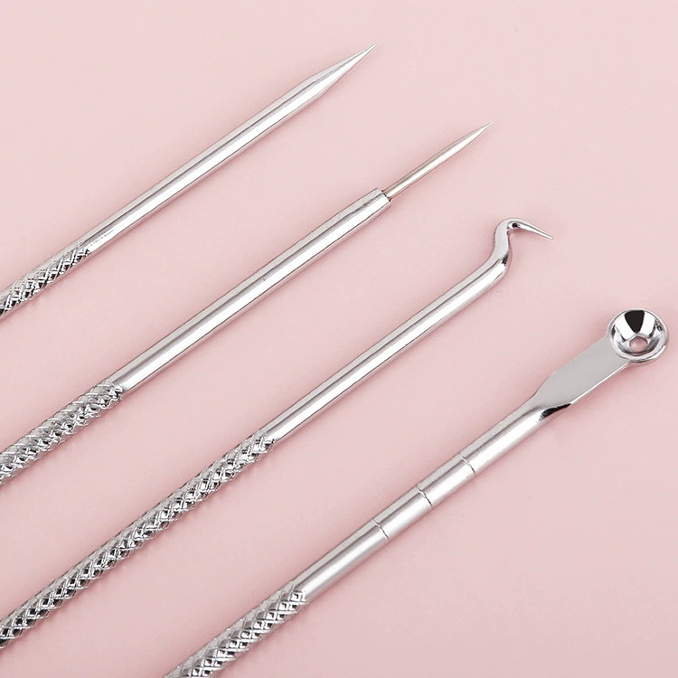 4PCS Blackhead Remover Acne Needle Tools Set Face Cleaning Black Dots Pimple Comedone Extractor Pore Cleaner Skin Care Products