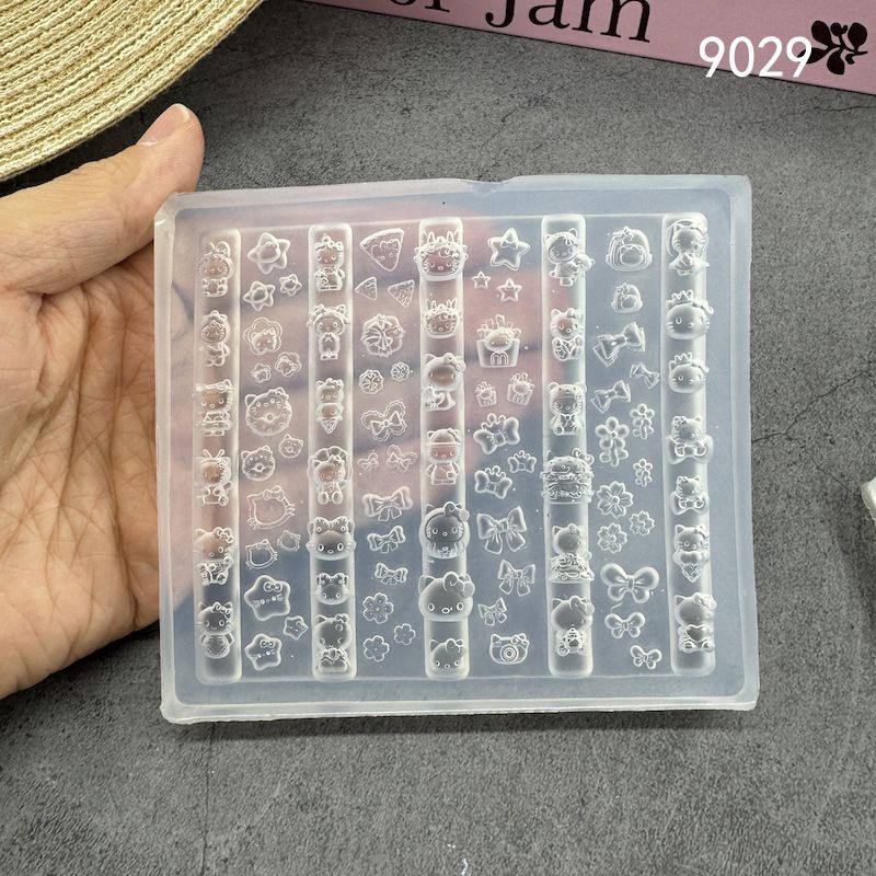 1Pcs 3D Bowknot Silicone Nail Art Mold 90Shapes Sweet Ribbon Nails Templates DIY Design Manicure Stencils For Nail Charms Molds E0116A