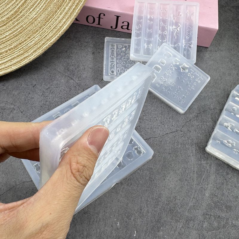 1Pcs 3D Bowknot Silicone Nail Art Mold 90Shapes Sweet Ribbon Nails Templates DIY Design Manicure Stencils For Nail Charms Molds E0116A