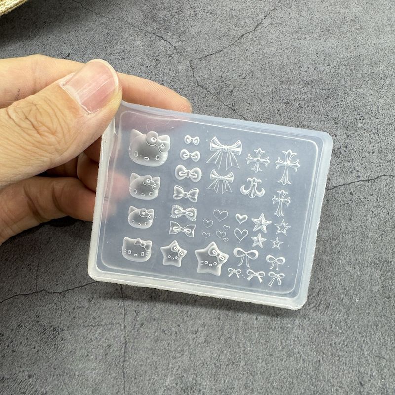 1Pcs 3D Bowknot Silicone Nail Art Mold 90Shapes Sweet Ribbon Nails Templates DIY Design Manicure Stencils For Nail Charms Molds E0116A