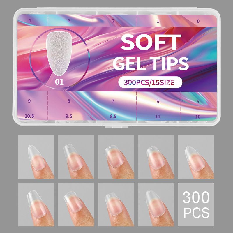 New 300pcs Matte Fake Nails NO Polishing Press on False Nails Medium Short Design High Matt Soft Gel Nail Tips for Extension E0117A