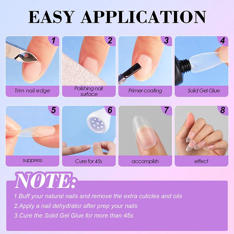 New 300pcs Matte Fake Nails NO Polishing Press on False Nails Medium Short Design High Matt Soft Gel Nail Tips for Extension E0117A