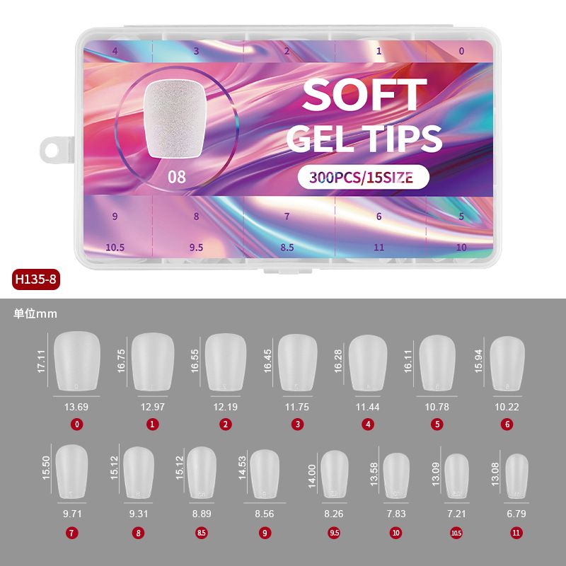 New 300pcs Matte Fake Nails NO Polishing Press on False Nails Medium Short Design High Matt Soft Gel Nail Tips for Extension E0117A