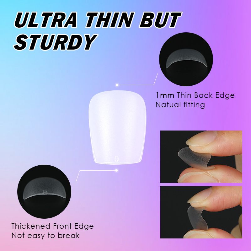 New 300pcs Matte Fake Nails NO Polishing Press on False Nails Medium Short Design High Matt Soft Gel Nail Tips for Extension E0117A