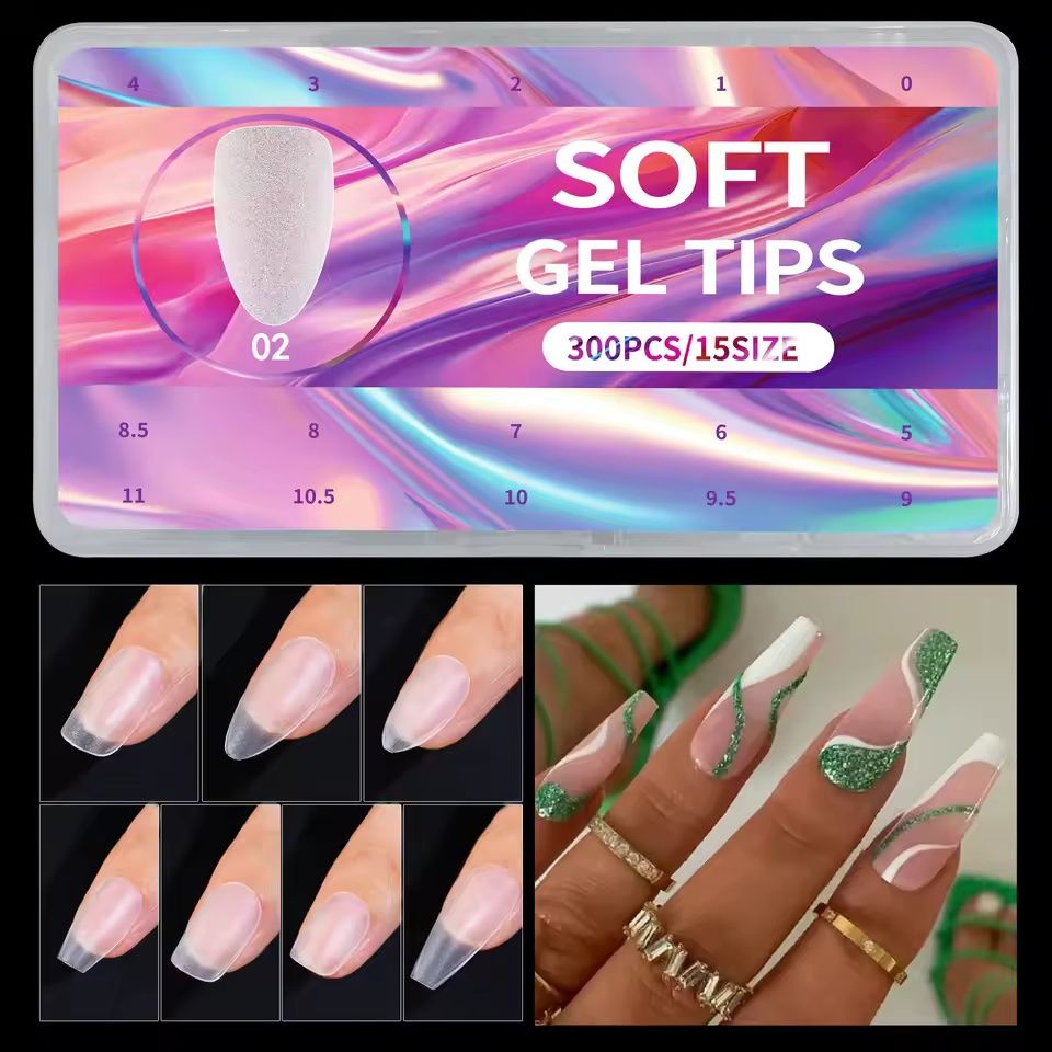 New 300pcs Matte Fake Nails NO Polishing Press on False Nails Medium Short Design High Matt Soft Gel Nail Tips for Extension E0117A