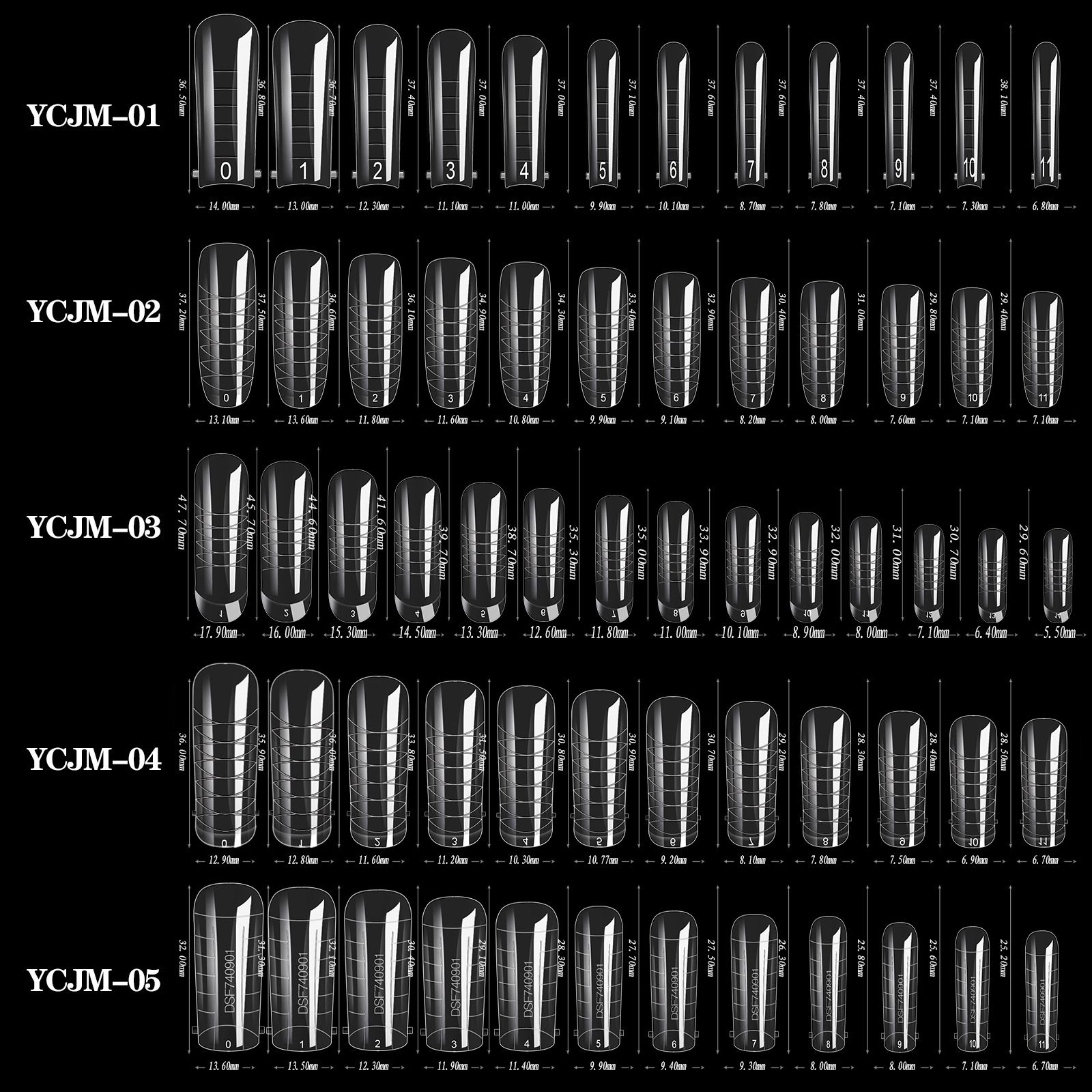 60pcs/Bag Extension Nail Forms For UV Gel Polish Quick Building Mold Acrylic False Nail Art Tips Dual System Manicure Accessory E0158