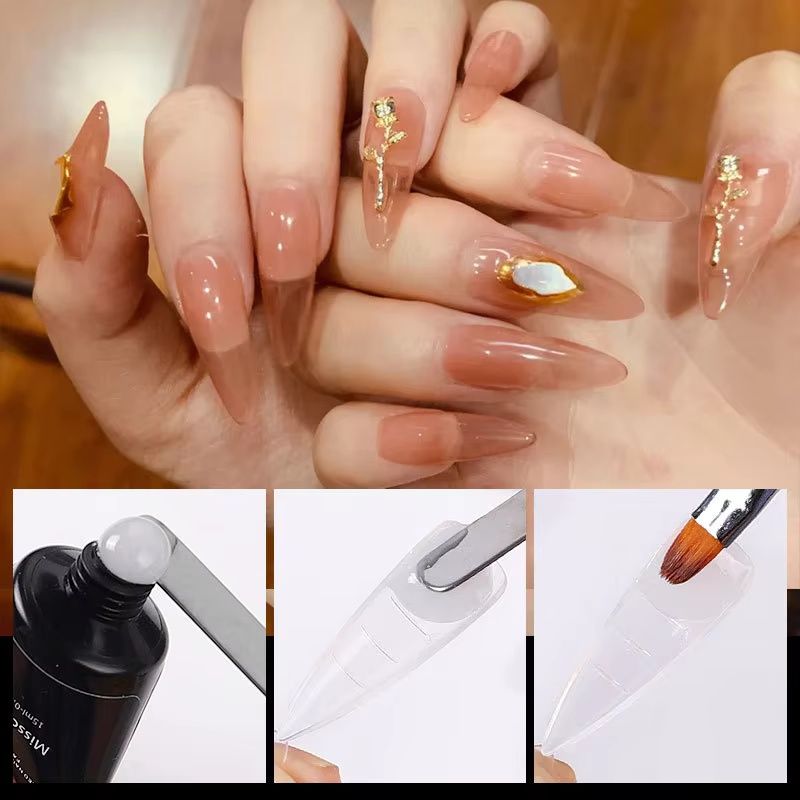 60pcs/Bag Extension Nail Forms For UV Gel Polish Quick Building Mold Acrylic False Nail Art Tips Dual System Manicure Accessory E0158