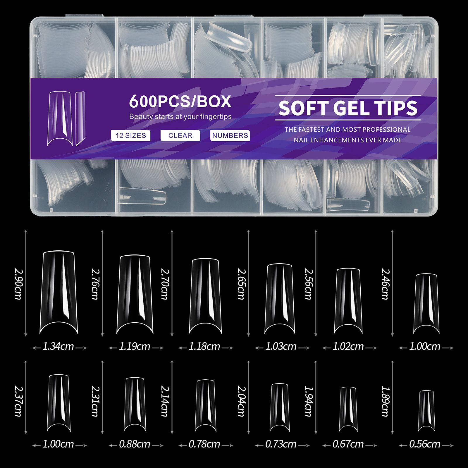 600Pcs Full Cover Press On Nail Tips Stiletto Almond Square Coffin French False Fake Soak Off Gel Nail Extension Tips Capsule E0124A