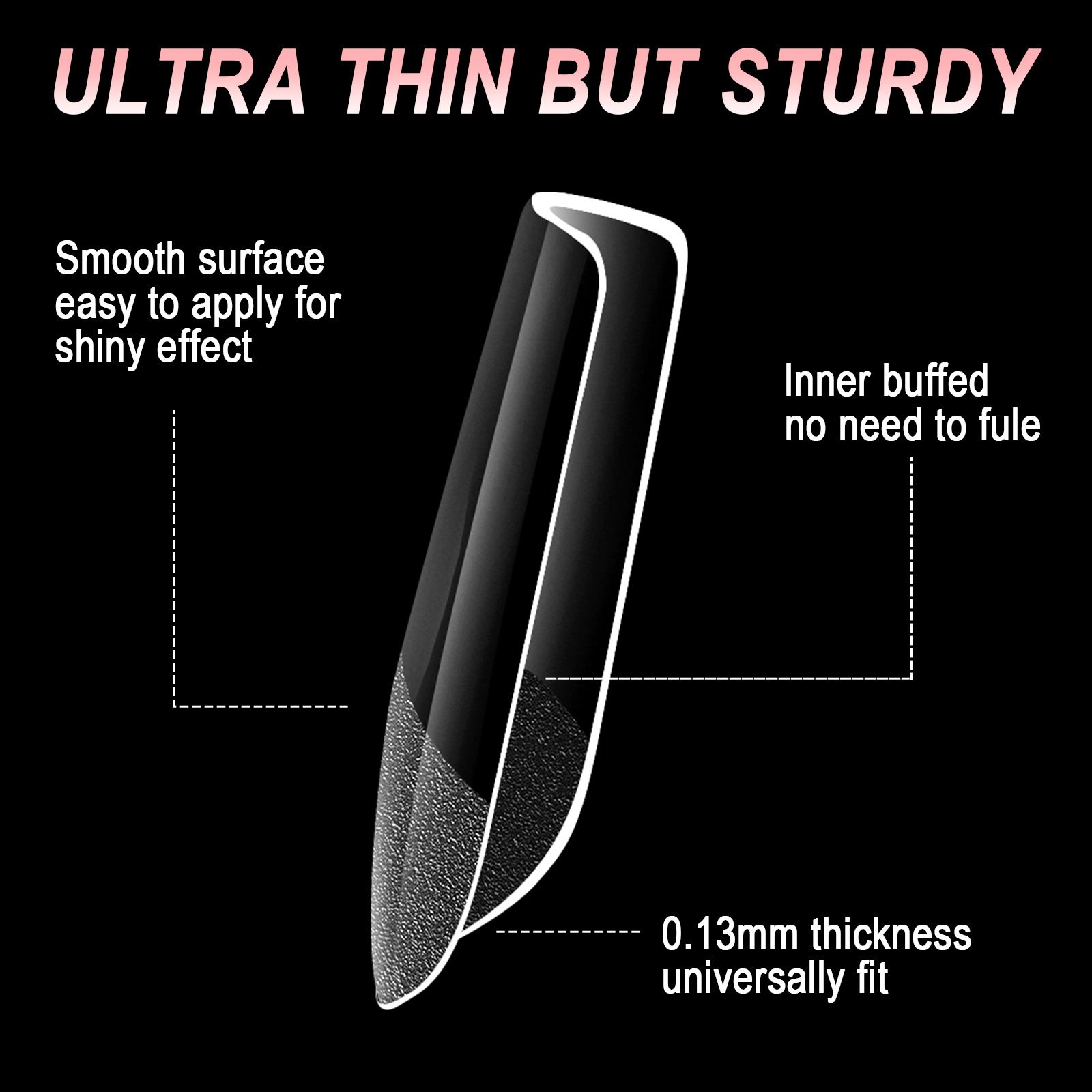 600Pcs Full Cover Press On Nail Tips Stiletto Almond Square Coffin French False Fake Soak Off Gel Nail Extension Tips Capsule E0124A