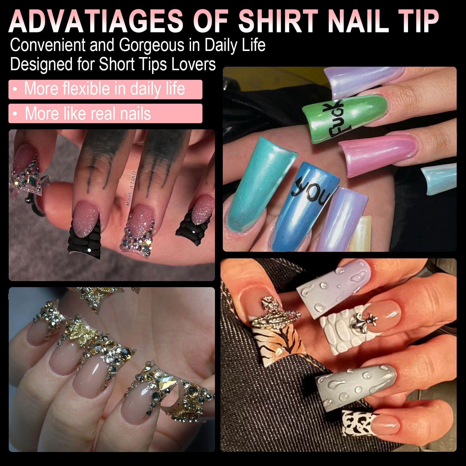 504pcs/box False Nails Super Long Ballerina Nails Press On Nail Full Cover Matte Gel Tips Nail Art XXL American Capsule Fake Tips E0127A