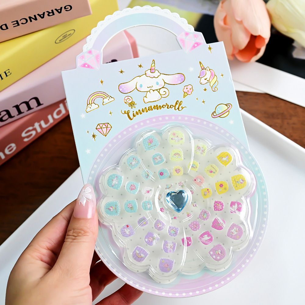 One Box Children's Nail Art Kit, Girls DIY Self-adhesive Backing Stickers, Cute My Melody Nail Tips