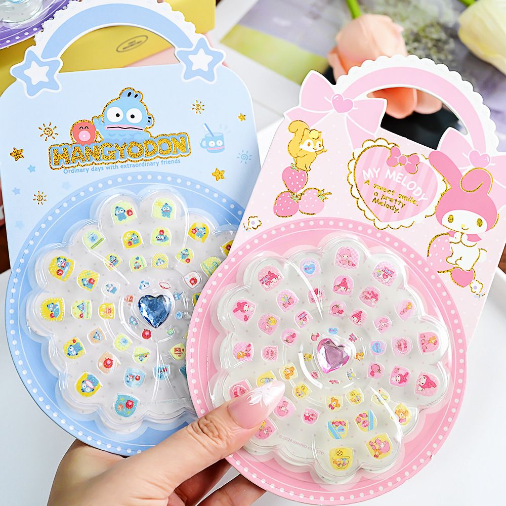 One Box Children's Nail Art Kit, Girls DIY Self-adhesive Backing Stickers, Cute My Melody Nail Tips