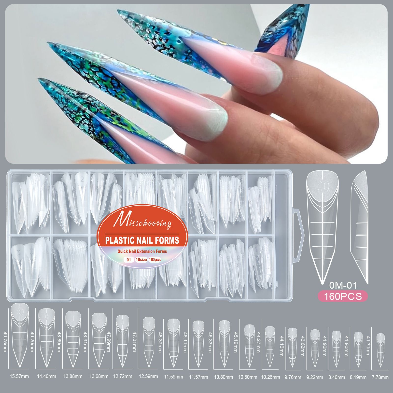160pcs/box False Nails Super Long Ballerina Nails Press On Nail Full Cover Matte Gel Tips Nail Art XXL American Capsule Fake Tips E0131A