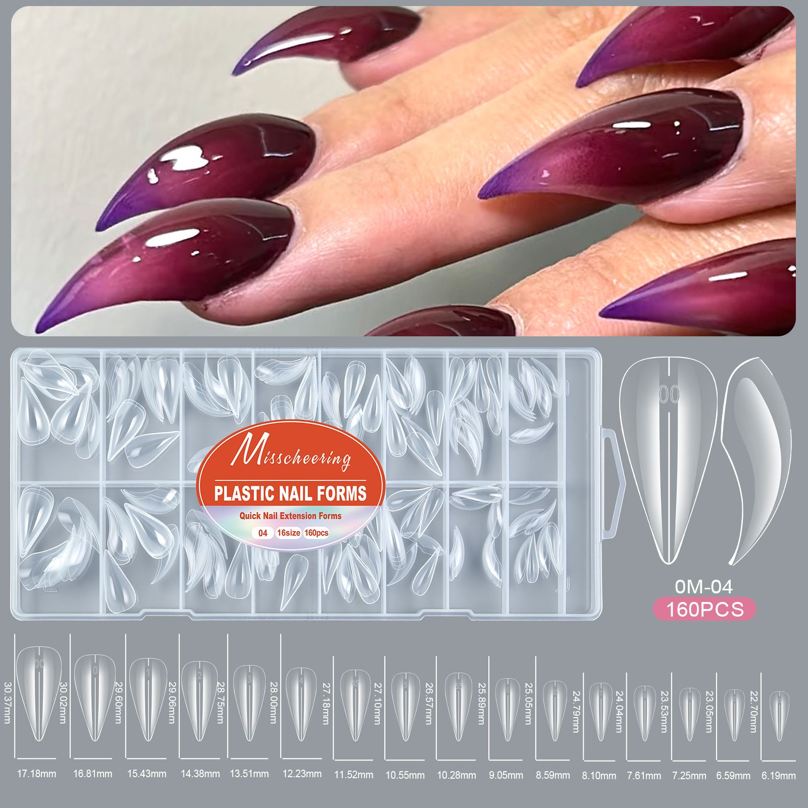 160pcs/box False Nails Super Long Ballerina Nails Press On Nail Full Cover Matte Gel Tips Nail Art XXL American Capsule Fake Tips E0131A