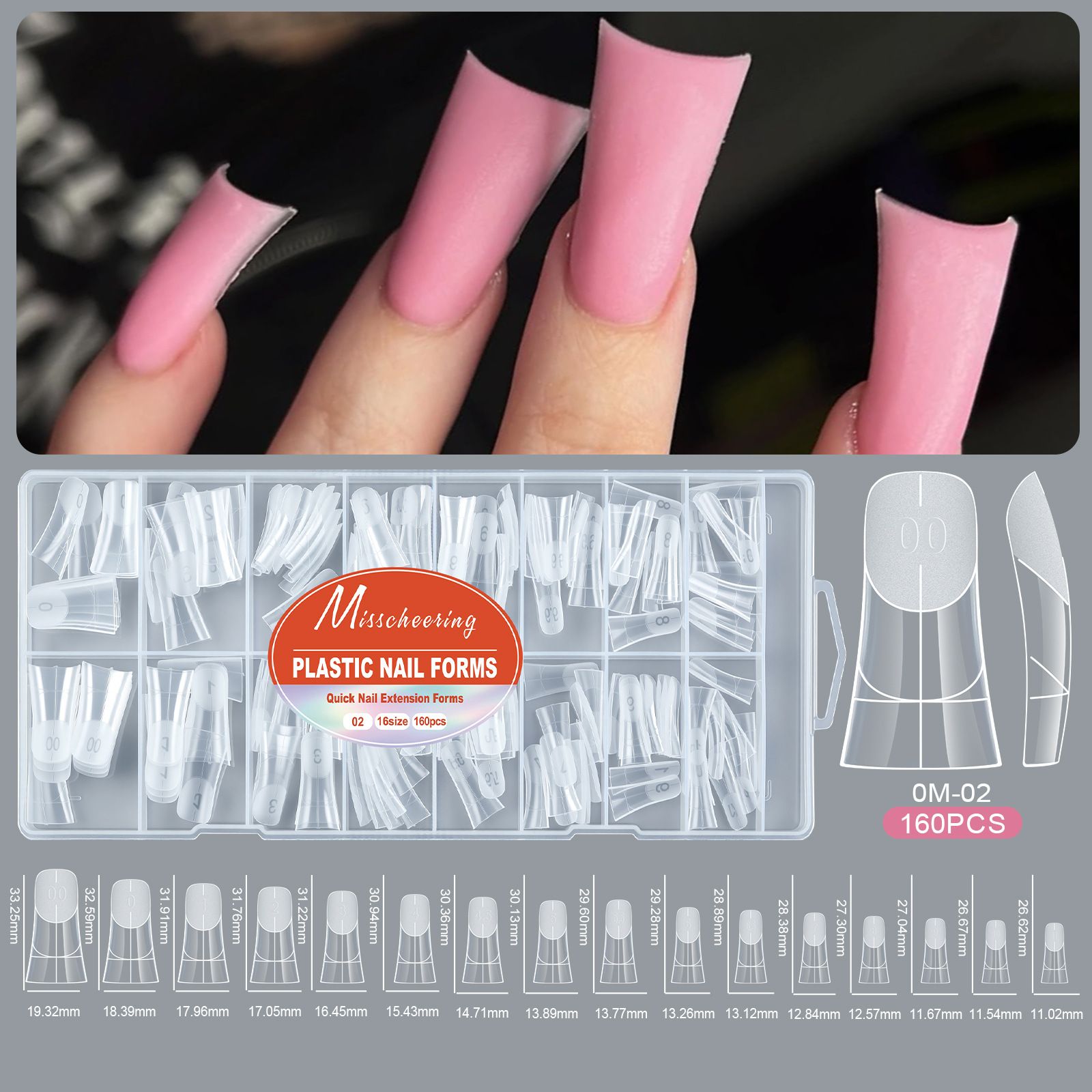 160pcs/box False Nails Super Long Ballerina Nails Press On Nail Full Cover Matte Gel Tips Nail Art XXL American Capsule Fake Tips E0131A