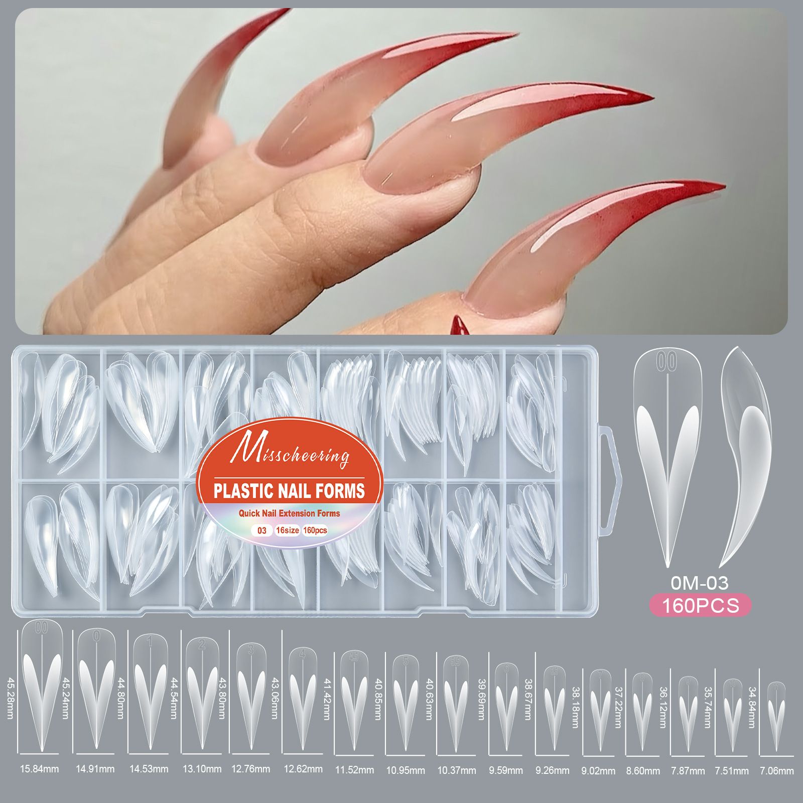 160pcs/box False Nails Super Long Ballerina Nails Press On Nail Full Cover Matte Gel Tips Nail Art XXL American Capsule Fake Tips E0131A