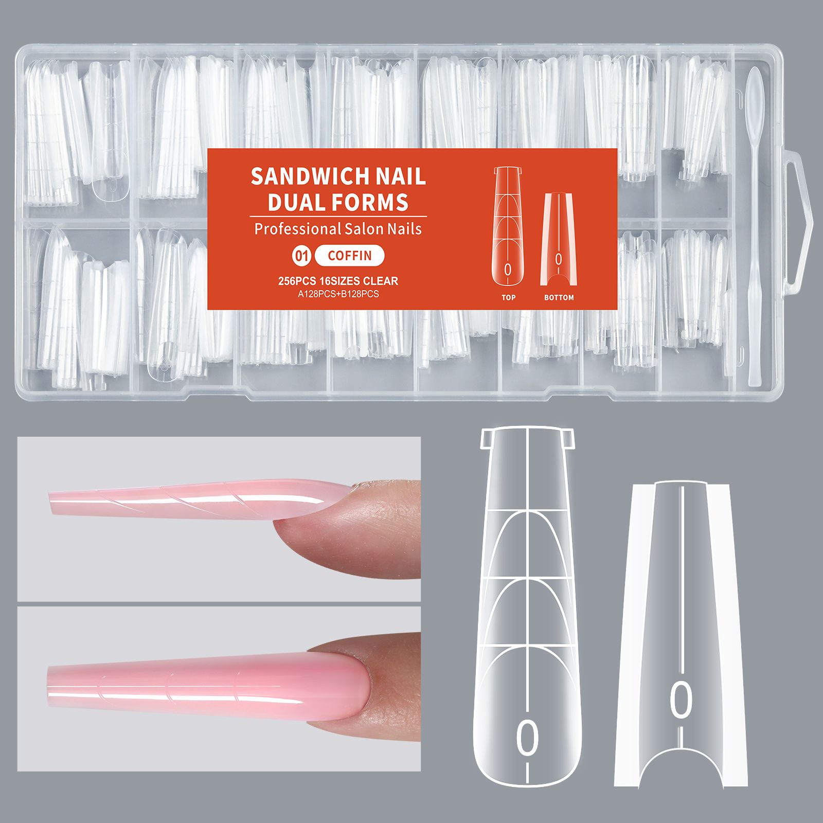 256Pcs Sandwich film rapid extension sandwich mold without paper tray crystal phototherapy mold without construction mold E0136A view 8