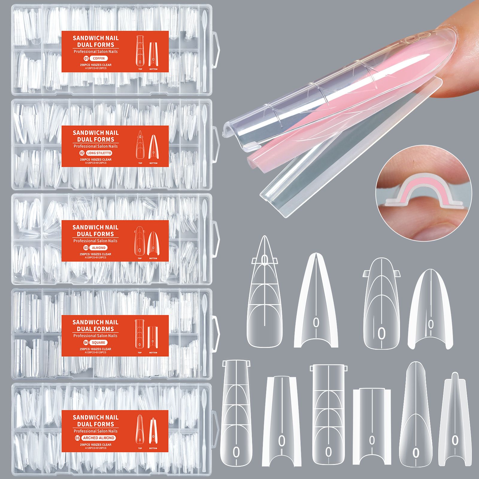 256Pcs Sandwich film rapid extension sandwich mold without paper tray crystal phototherapy mold without construction mold E0136A view 3