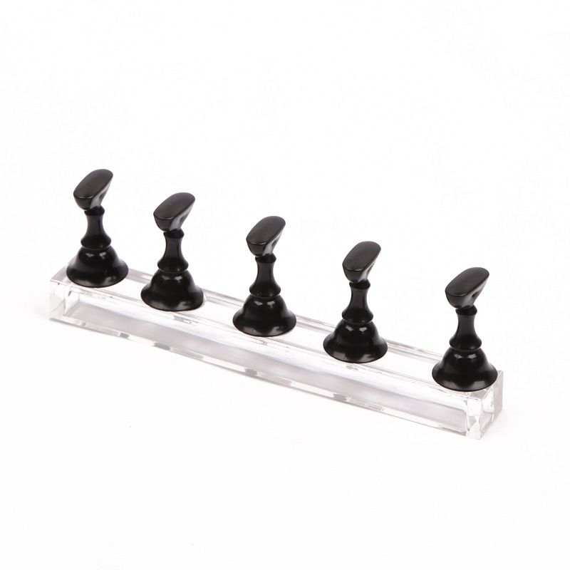 5pcs Magnetic Nail Stand for Press On Nails Display Fake Nail Nail Tips Practice Holder with Reusable Putty Nail Beginner Diy E0160