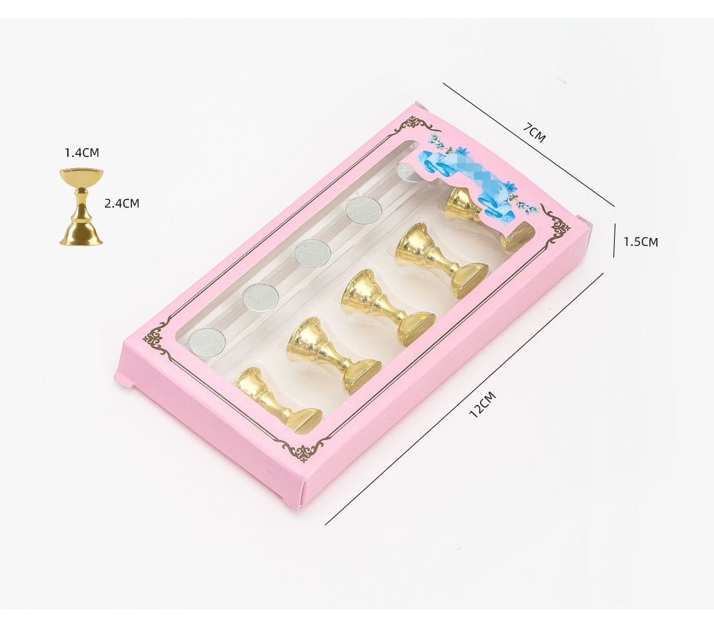 5pcs Magnetic Nail Stand for Press On Nails Display Fake Nail Nail Tips Practice Holder with Reusable Putty Nail Beginner Diy E0160
