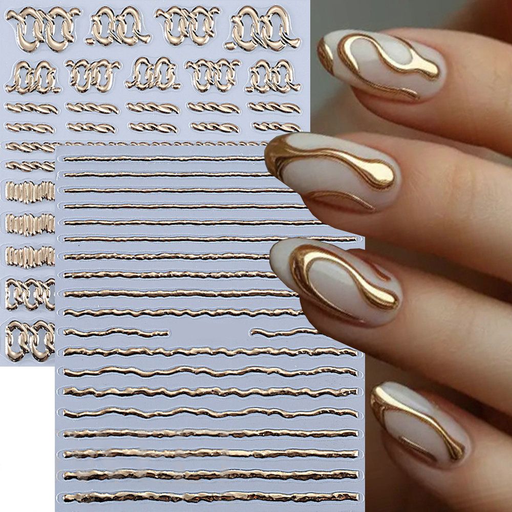 2/3/4Sheets 3D Bronzing Laser Silver Irregular Star Nail Decals Metallic Effect Silver Pentagram Nail Decals Adhesive Nail Art Star Stickers E0138A