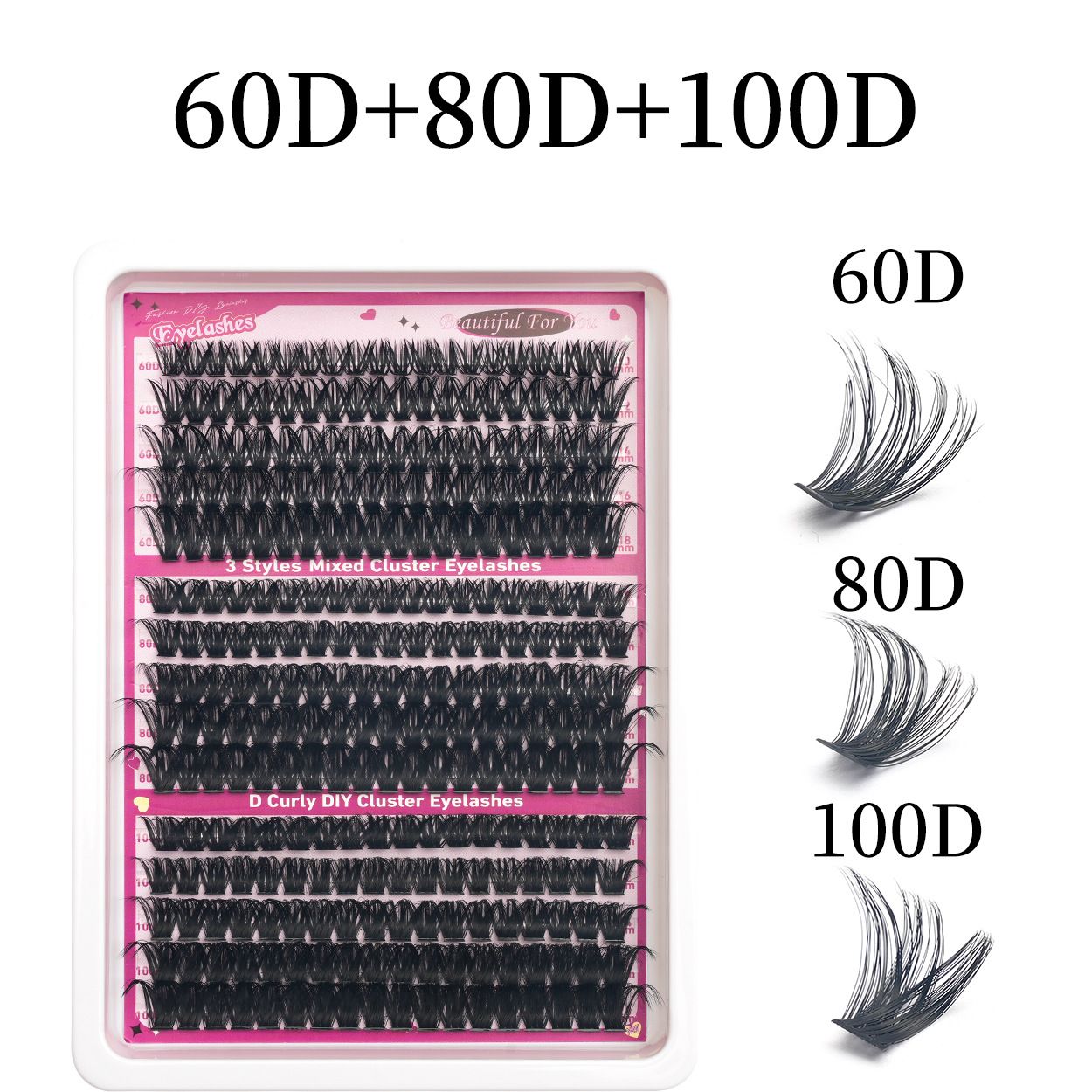 DIY Lash Extension Kit Clusters Individual Eyelashes Kit 9-16mm with Bond and Seal Wispy Natural Mange Lashes E0204