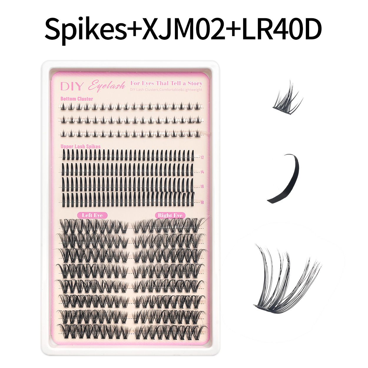 DIY Lash Extension Kit Clusters Individual Eyelashes Kit 9-16mm with Bond and Seal Wispy Natural Mange Lashes E0204