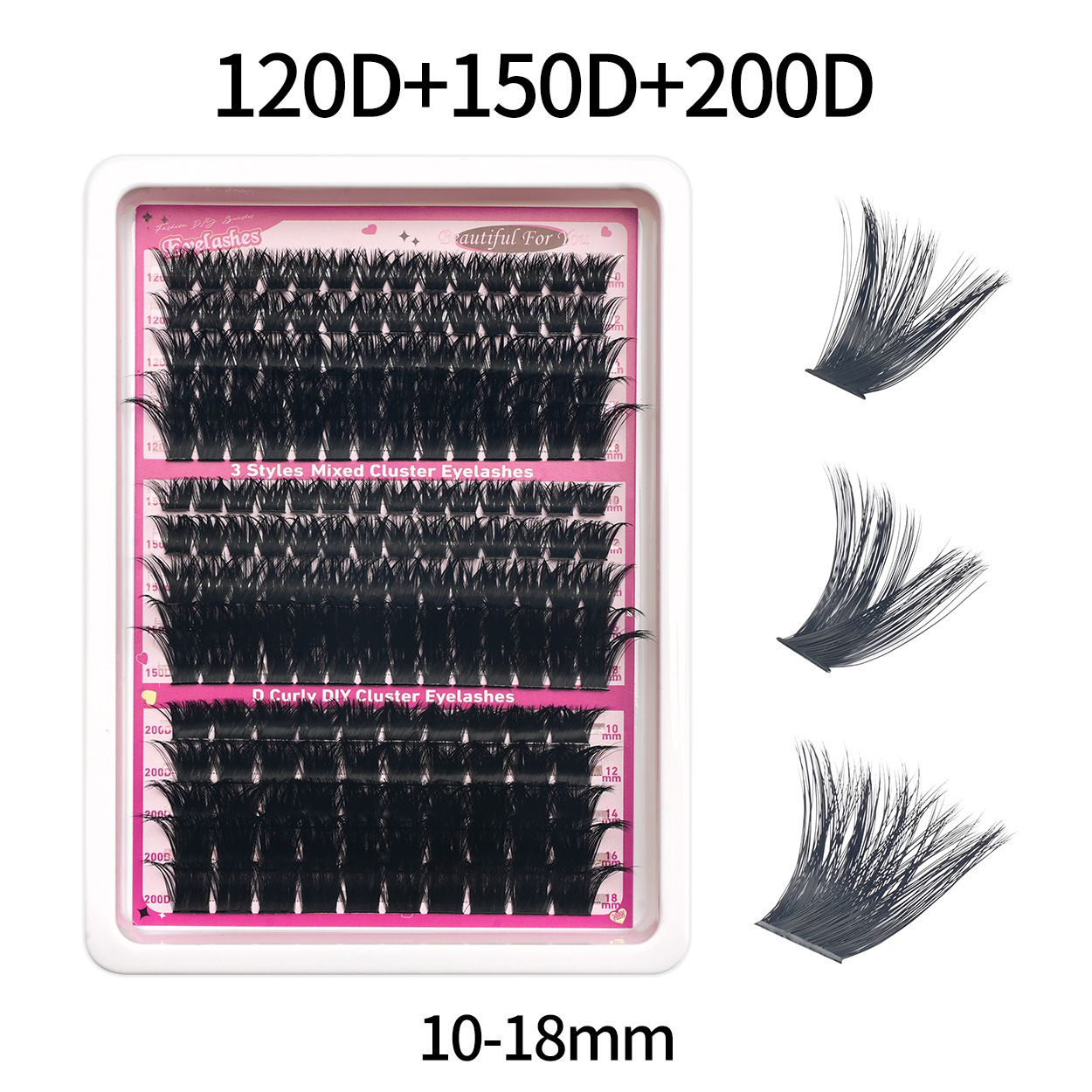 DIY Lash Extension Kit Clusters Individual Eyelashes Kit 9-16mm with Bond and Seal Wispy Natural Mange Lashes E0204