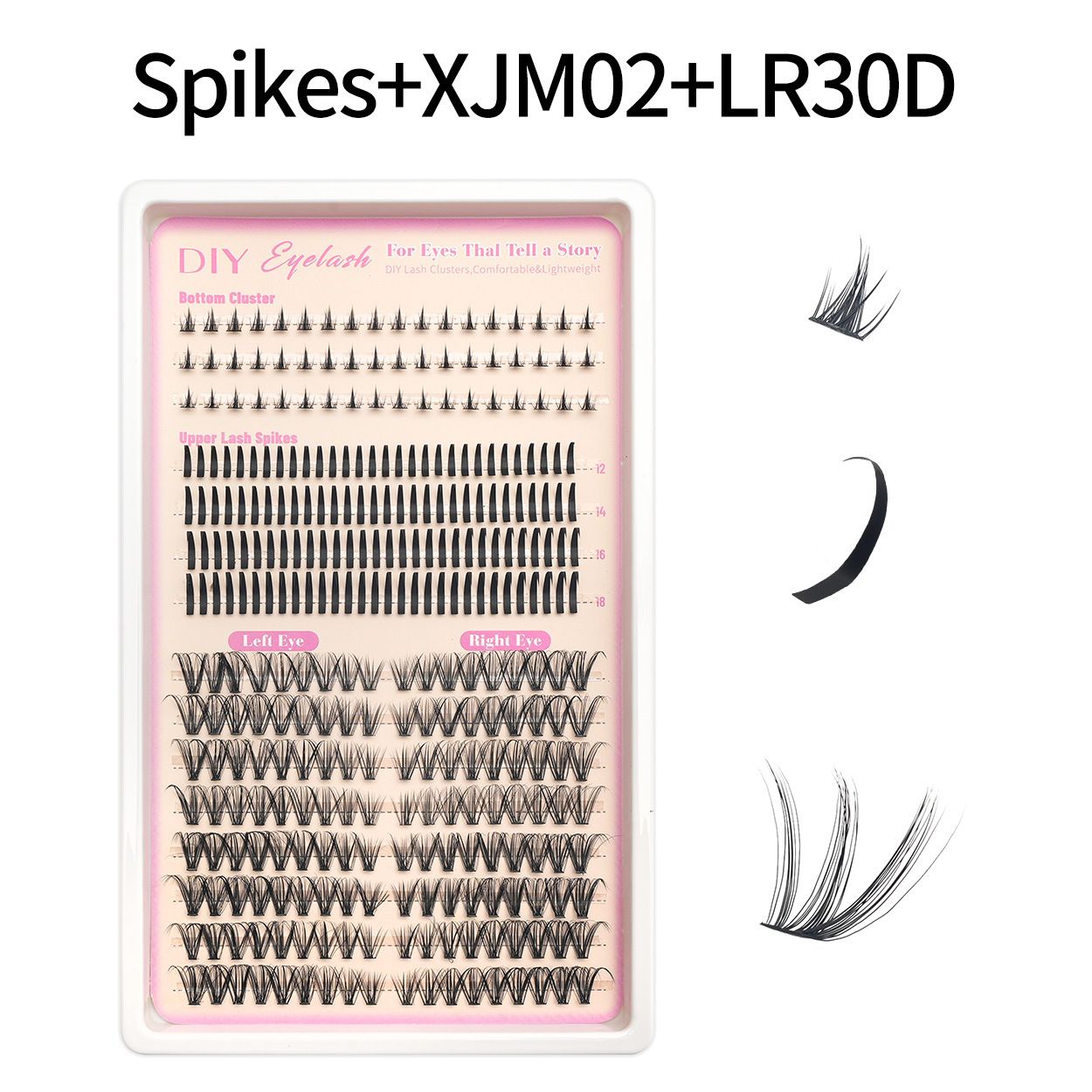 DIY Lash Extension Kit Clusters Individual Eyelashes Kit 9-16mm with Bond and Seal Wispy Natural Mange Lashes E0204