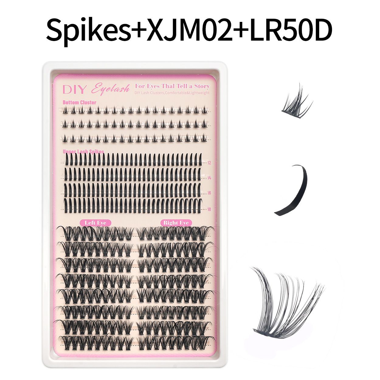 DIY Lash Extension Kit Clusters Individual Eyelashes Kit 9-16mm with Bond and Seal Wispy Natural Mange Lashes E0204