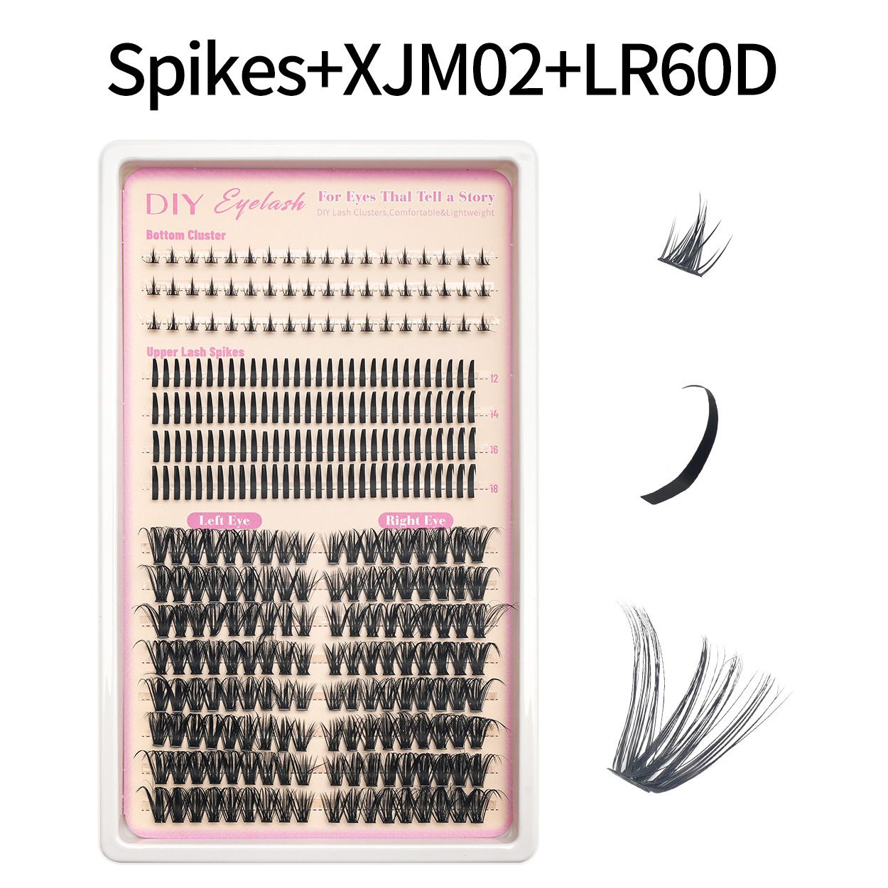 DIY Lash Extension Kit Clusters Individual Eyelashes Kit 9-16mm with Bond and Seal Wispy Natural Mange Lashes E0204