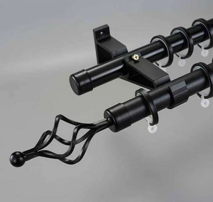 Exclusive Double rod curtain rods with complete brackets.