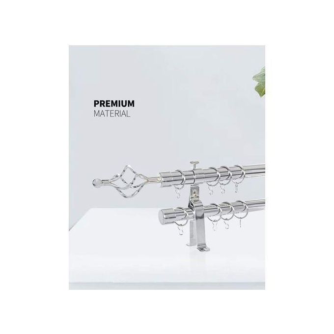 Exclusive Double rod curtain rods with complete brackets.