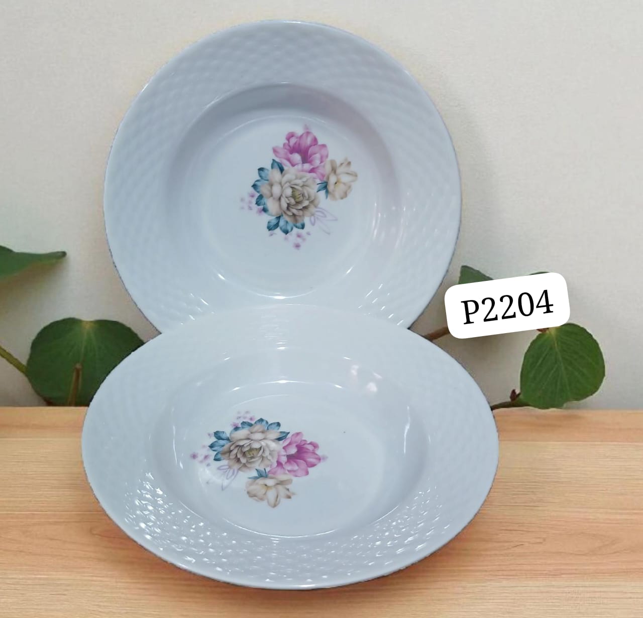 6-Pieces Premium Floral Melamine Deep Plates – Unbreakable, Lightweight & Elegant Dinnerware Set for Soup, Stew, Pasta, Rice & Everyday Use