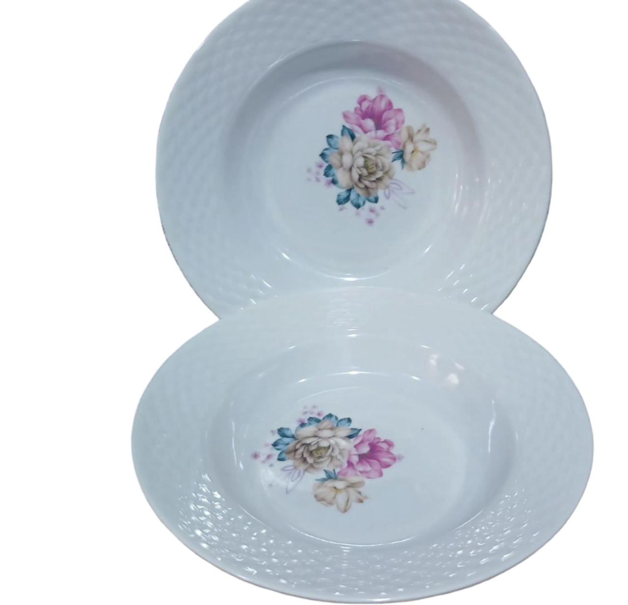 6-Pieces Premium Floral Melamine Deep Plates – Unbreakable, Lightweight & Elegant Dinnerware Set for Soup, Stew, Pasta, Rice & Everyday Use