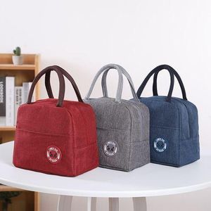 Insulated Lunch Box Portable  Canvas Lunch Bag Thermal Food Picnic Lunch Bags For Women & Kid Capacity-6 liters With tin foil inside, can use as both insulated and cooler.