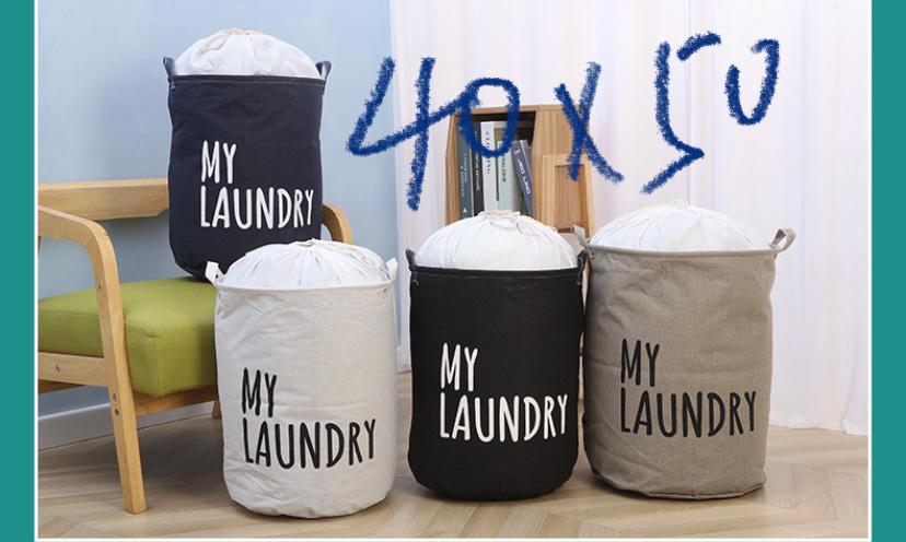 High-quality Waterproof Laundry basket Branded My Laundry Made With Canvas Large capacity On Offer Flashsale