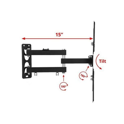 Adjustable Heavy-Duty TV Wall Mount Bracket – 14" to 55" with 180° Rotation & Swivel Wide Compatibility Full Motion Adjustments Heavy-Duty Steel Build Space-Saving Design –Keeps your TV neatly mounted