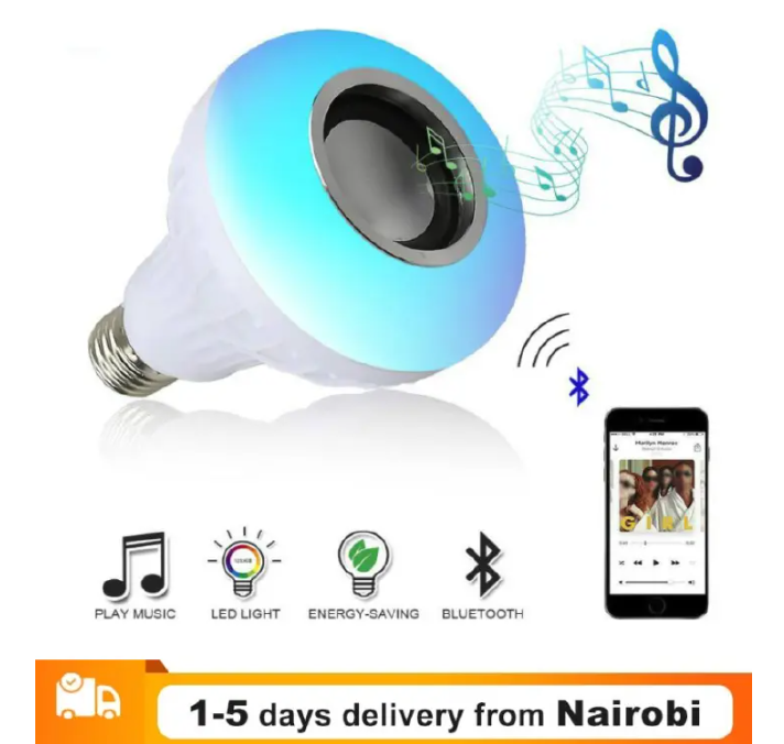 Double Base Bluetooth Speaker Bulb - APP Control Smart LED Light Bulb with Color Changing RGB Music Sync, Voice Control Smart Light Music Player Audio Remote Control Subwoofer Speaker Systems With USB