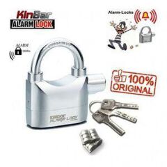 Tuff Kinbar Alarm Lock maximum security with 3 keys  Security Padlock with Loud 120dB Alarm - Anti-Theft  Lock for Gates, Lockers, Storage Units & Travel Luggage