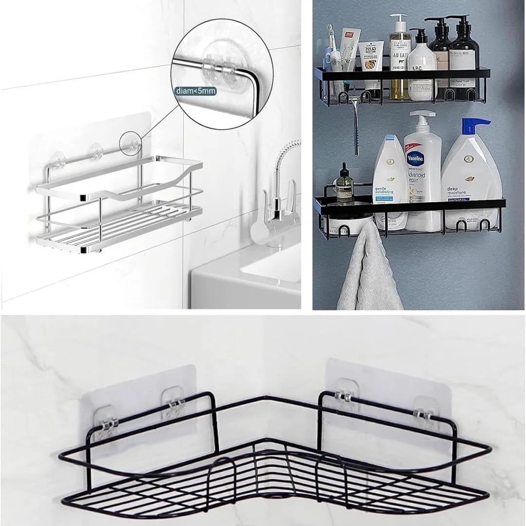 Strong Adhesive Waterproof Wall Hooks 4 pairs (8 PCS)  - Heavy Duty Sticky Hooks for Bathroom, Kitchen, Tiles - No Drill Shelf Stickers for Home Organization