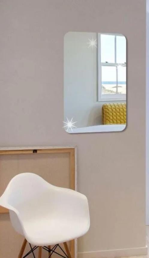 Peel and Stick Unbreakable Mirror - Shatterproof Lightweight Wall Mirror with Adhesive Backing for Home, Bathroom, Cabinet, DIY Decor