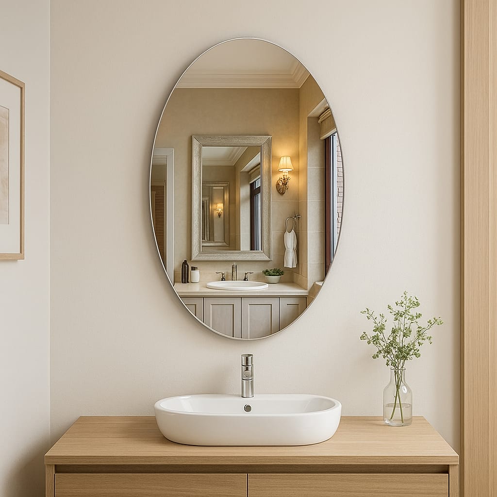 Peel and Stick Unbreakable Mirror - Shatterproof Lightweight Wall Mirror with Adhesive Backing for Home, Bathroom, Cabinet, DIY Decor