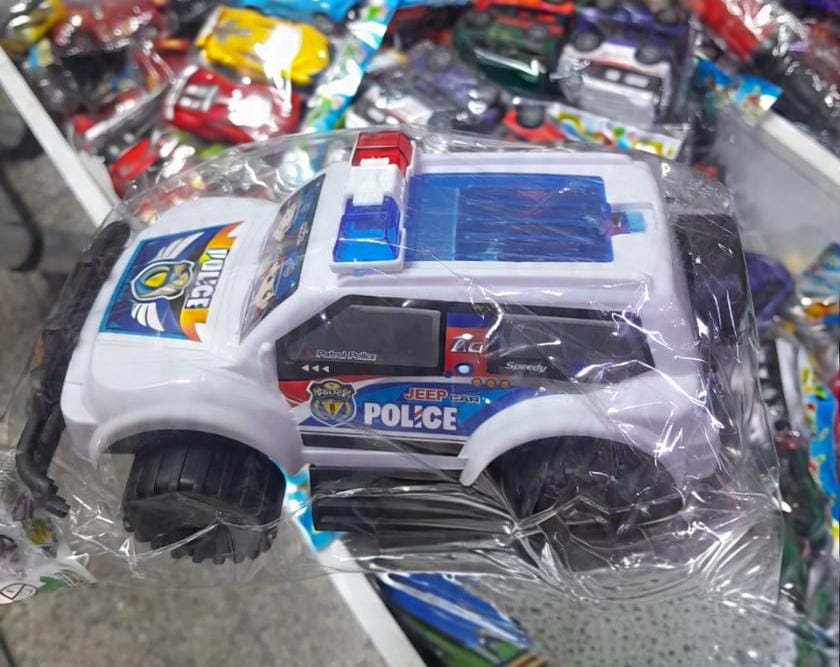 Kids Police Toy Car - With Flashing LED Lights , Pull-Back Car for Boys and Girls Made from high-quality, non-toxic ABS plastic  Features authentic police car styling with official decals