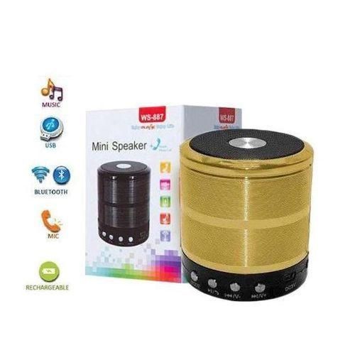 Metallic Mini Bluetooth Speaker - Wireless Portable Speaker with Rich Bass, Hands-Free Calling, FM Radio, SD/TF Card & USB Playback